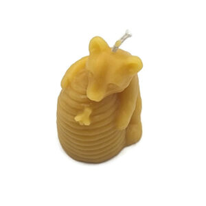 Pure Beeswax Bee Skep Bear Candle White or Natural
