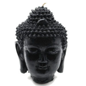 Beeswax Candle BIG Buddha Head Sadhana Meditation Contemplation Altar Candle in BLACK