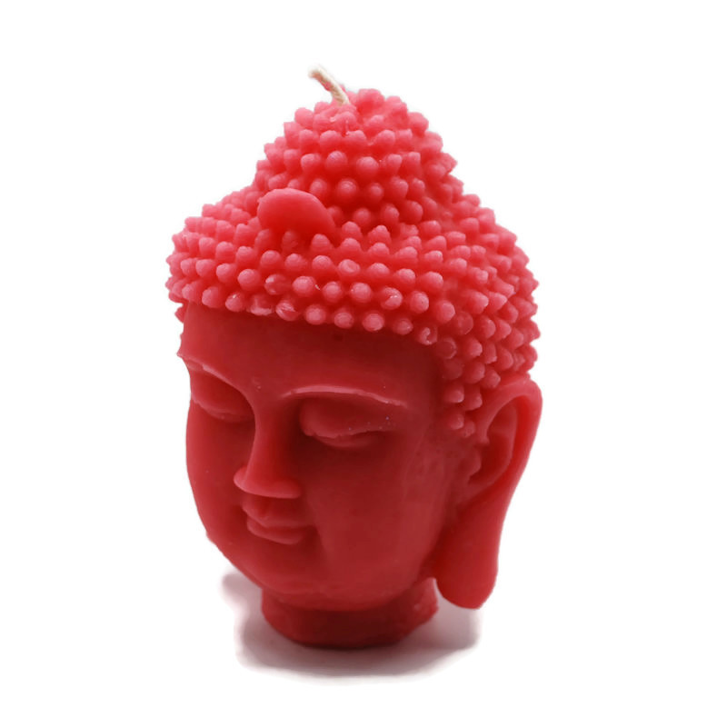 Beeswax Candle BIG Buddha Head Sadhana Meditation Contemplation Altar Candle in PINK - Image 3