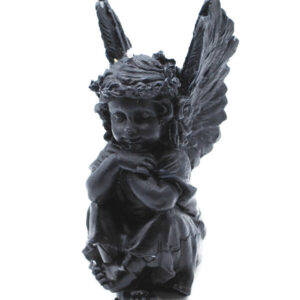 Beeswax Candle Sitting Angel Cupid Fairy Candle in BLACK