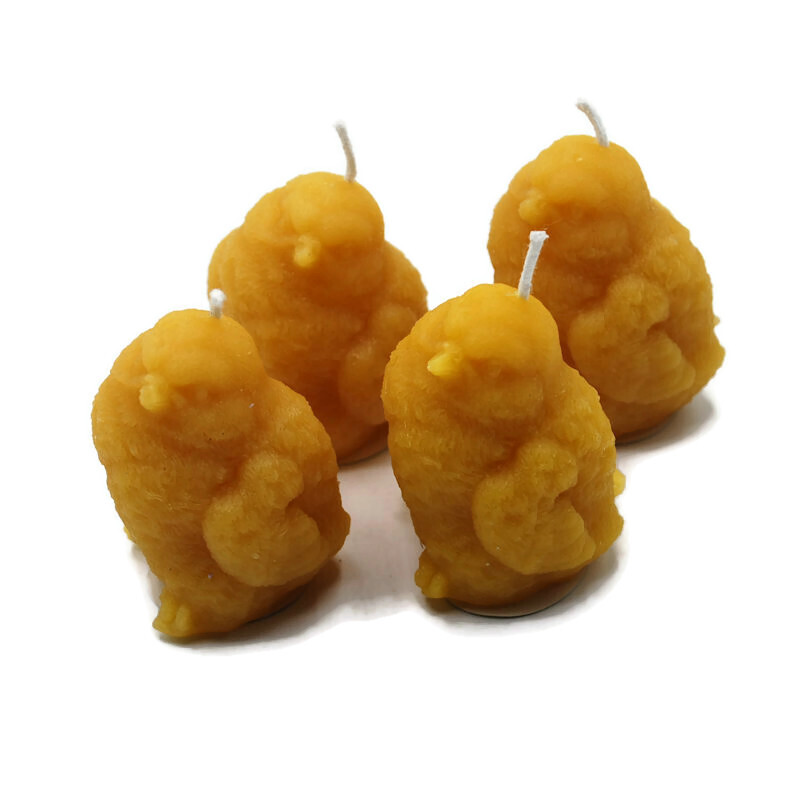 Beeswax Candles Baby Chick Shaped Candles Set of 4