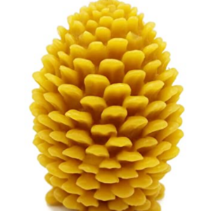 Beeswax Candle Jumbo Pine Cone Shaped Candle Natural Gold Color