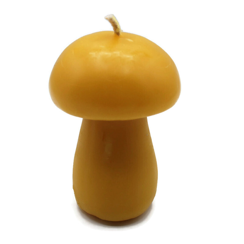 Beeswax Candle Mushroom Shaped Candle Round Top in Pure Beeswax