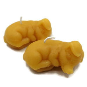 PAIR Piglet Candles in Pure Beeswax