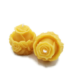 Beeswax Candles Rosebud Rose Votive Shaped Set/2