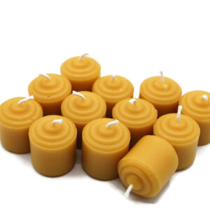 Beeswax Candles Small Votives Natural Gold Color Set of 12