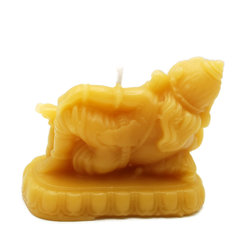Beeswax Candle Ganesh Ganesha Ganapati RECLINING Natural Gold Color - Image 4