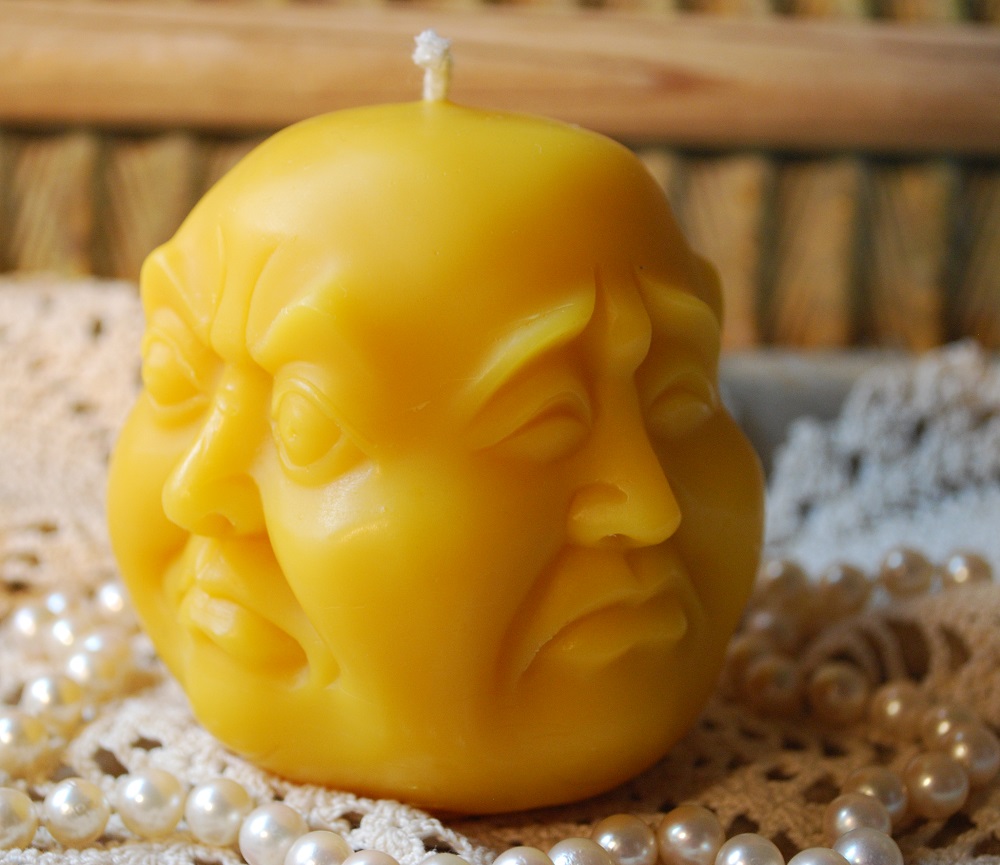 Beeswax Candle 4 Face Buddha Choose your Mood - Image 2