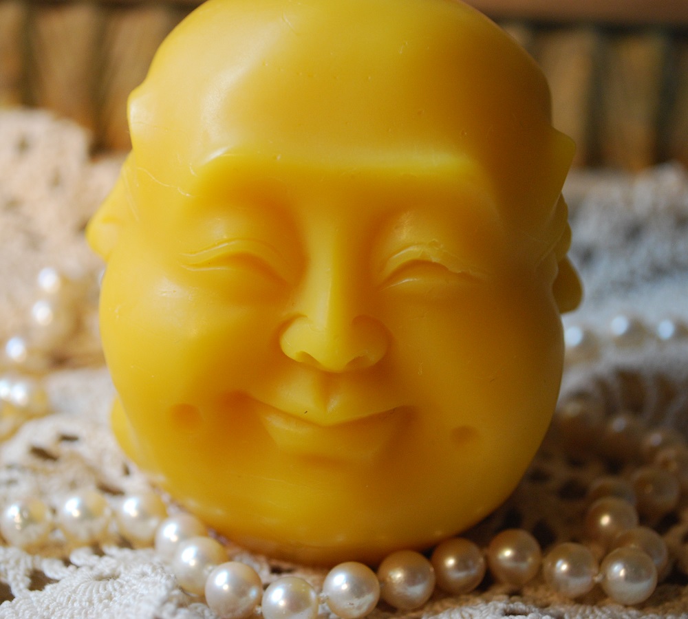 Beeswax Candle 4 Face Buddha Choose your Mood - Image 3