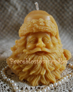 Beeswax Santa Head Candle
