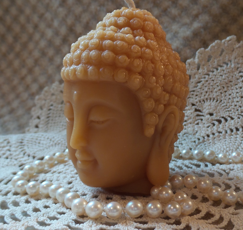 Beeswax Candle SMALL Buddha Head Sadhana Meditation Contemplation Altar Candle - Image 4
