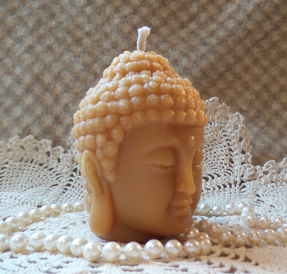 Beeswax Candle SMALL Buddha Head Sadhana Meditation Contemplation Altar Candle - Image 2