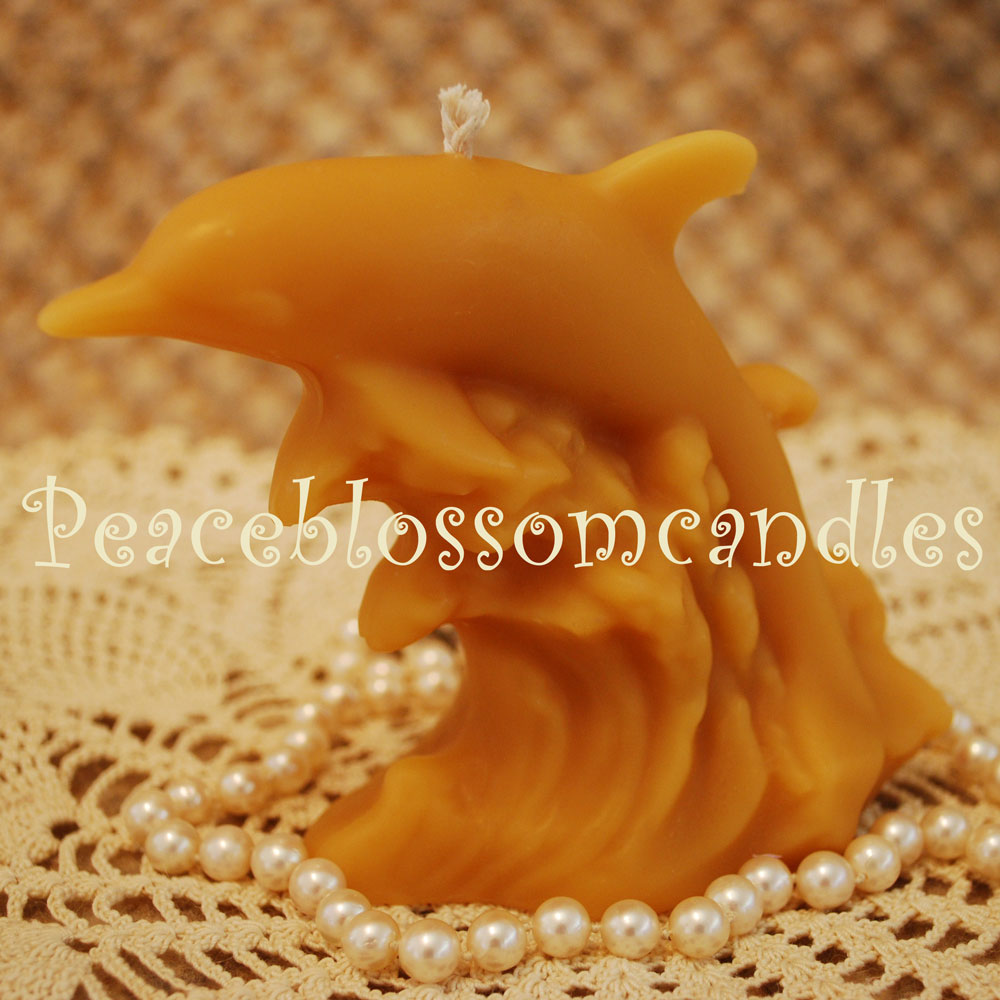 Pure Beeswax Leaping Dolphin Candle