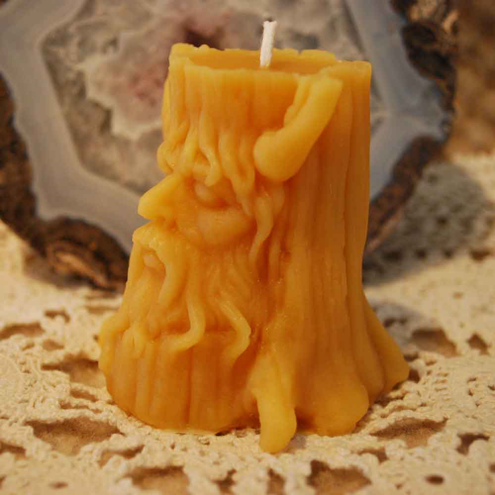 Beeswax Candle Green Man Person Spirit of the Woods in RED - Image 2
