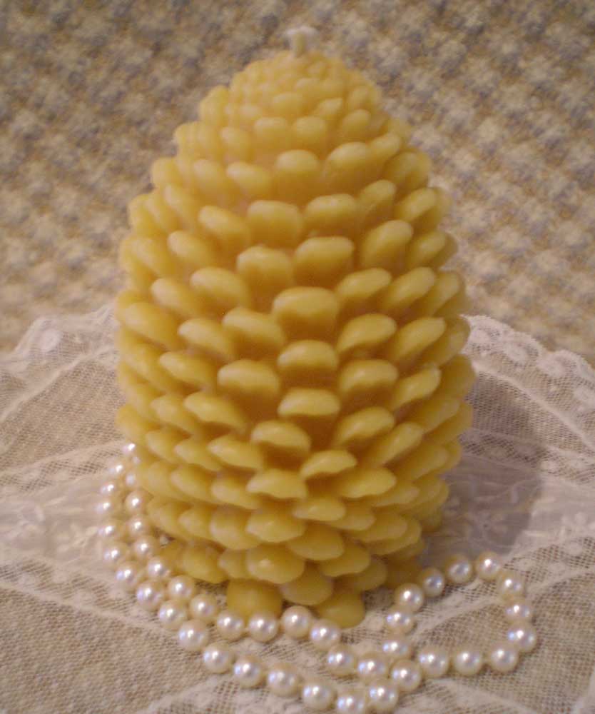 Beeswax Pine Cone Candle