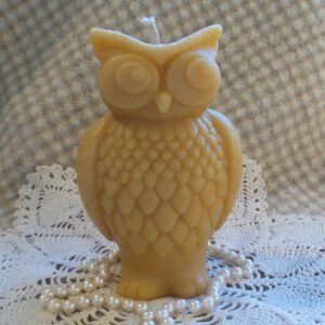 Beeswax Candle Large Stylized Owl Shaped Candle