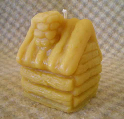 Beeswax Log Cabin Candle