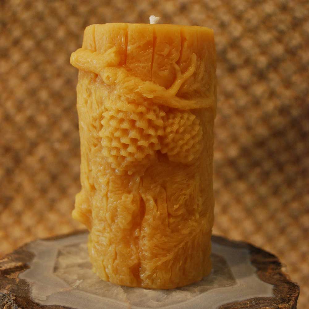 Beeswax Candle Pine Tree Pinecone Pillar - Image 2