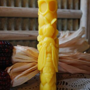 Beeswax Candle Sculpted Queen Bee Taper Pair Pure Beeswax