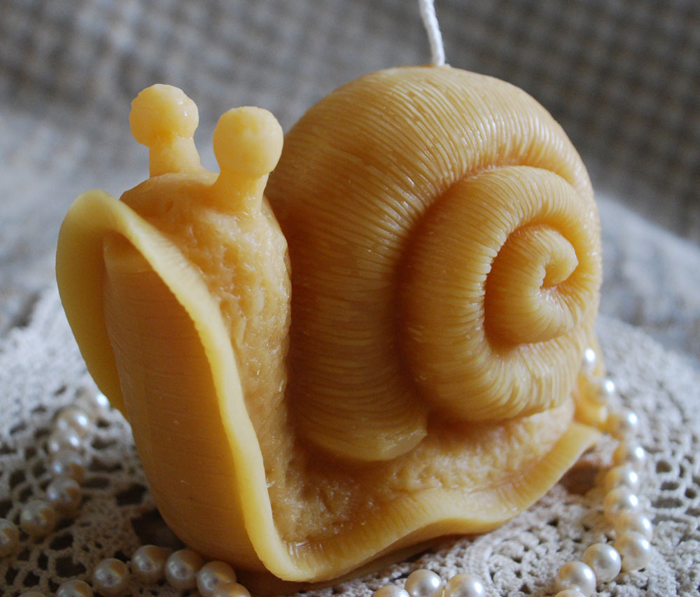 Beeswax Candle Snail Mollusk Shaped Candle - Image 2