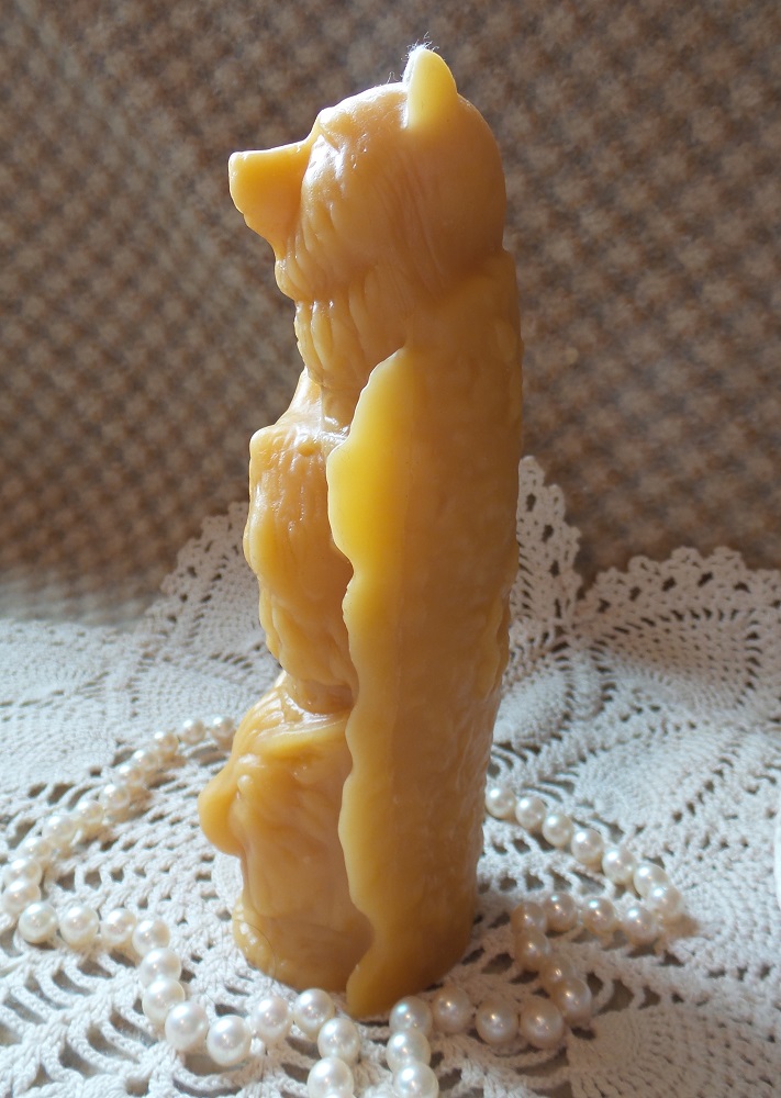 Beeswax Candle Totem Wolf / Bear / Lynx Pillar Shaped Candle - Image 2