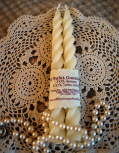 White Beeswax Twist Candles