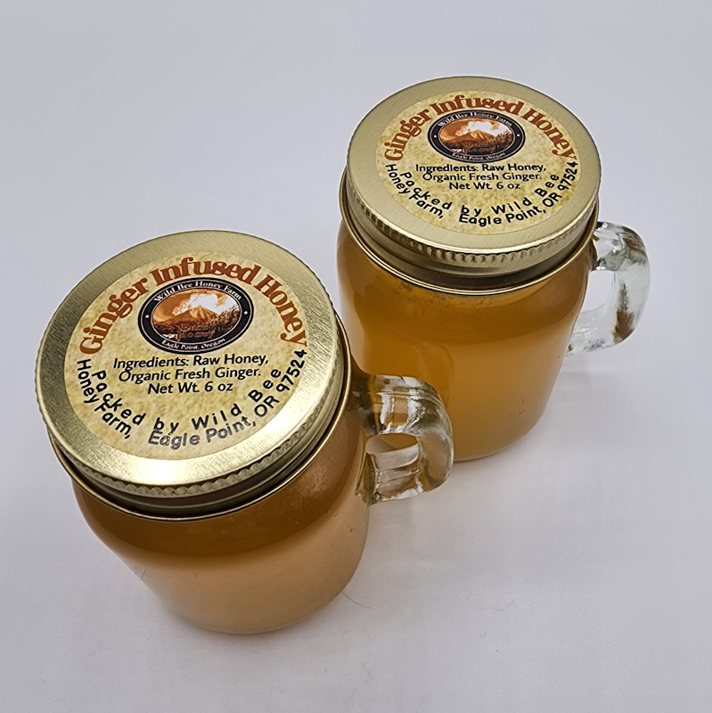 TWO JARS Ginger Infused Honey in Adorable Glass Mason Jars - Image 3
